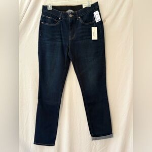Christopher & Banks Dark Indigo Tapered Shaped Fit/Mid Rise Jeans